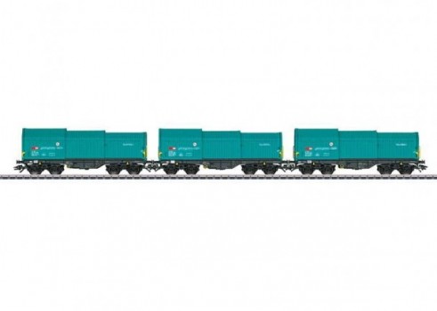 Type Shimmns Flat Car Set with Telescoping Covers