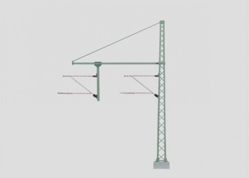 Tower Mast with a Tubular Outrigger Beam for a Hanger Arm