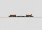 Heavy-Duty Flat Car Set with a Load of Flanged Pipe